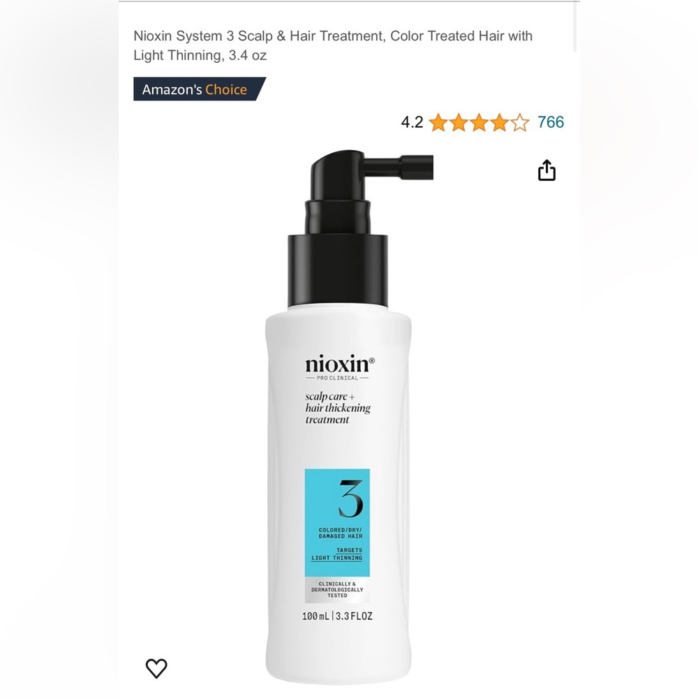 2 Bottles/ Nixon System 3 Scalp / Hair Treatment for Thinning